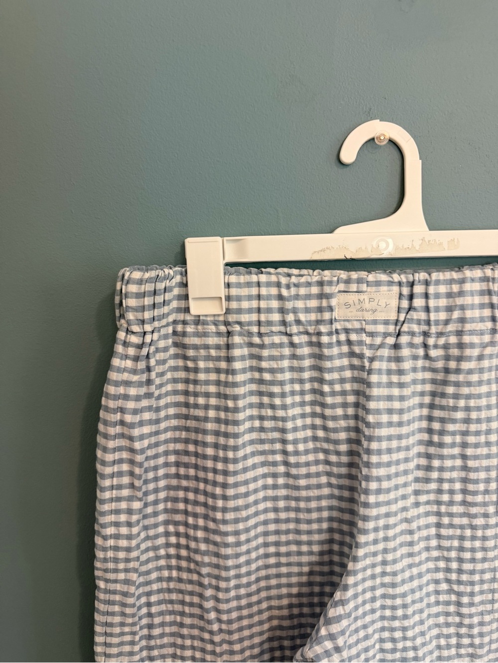 White and Blue Gingham Pants SOLD